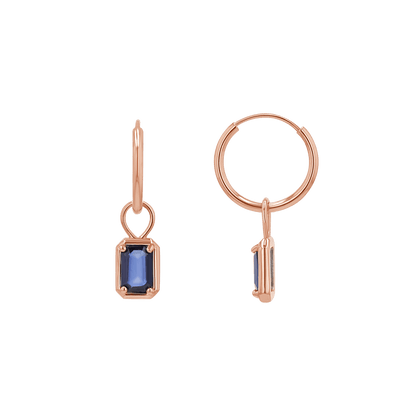 Gemstone Emerald Huggie Charms - Lotus Diamond