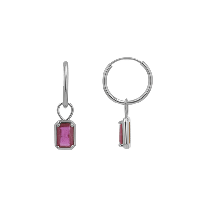 Gemstone Emerald Huggie Charms - Lotus Diamond