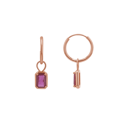 Gemstone Emerald Huggie Charms - Lotus Diamond