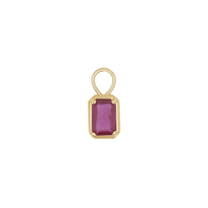 Gemstone Emerald Huggie Charms - Lotus Diamond