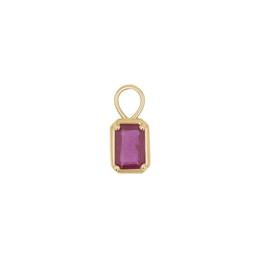 Gemstone Emerald Huggie Charms - Lotus Diamond