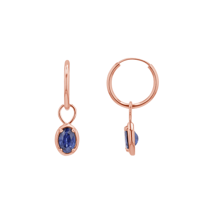 Gemstone Oval Huggie Charms - Lotus Diamond