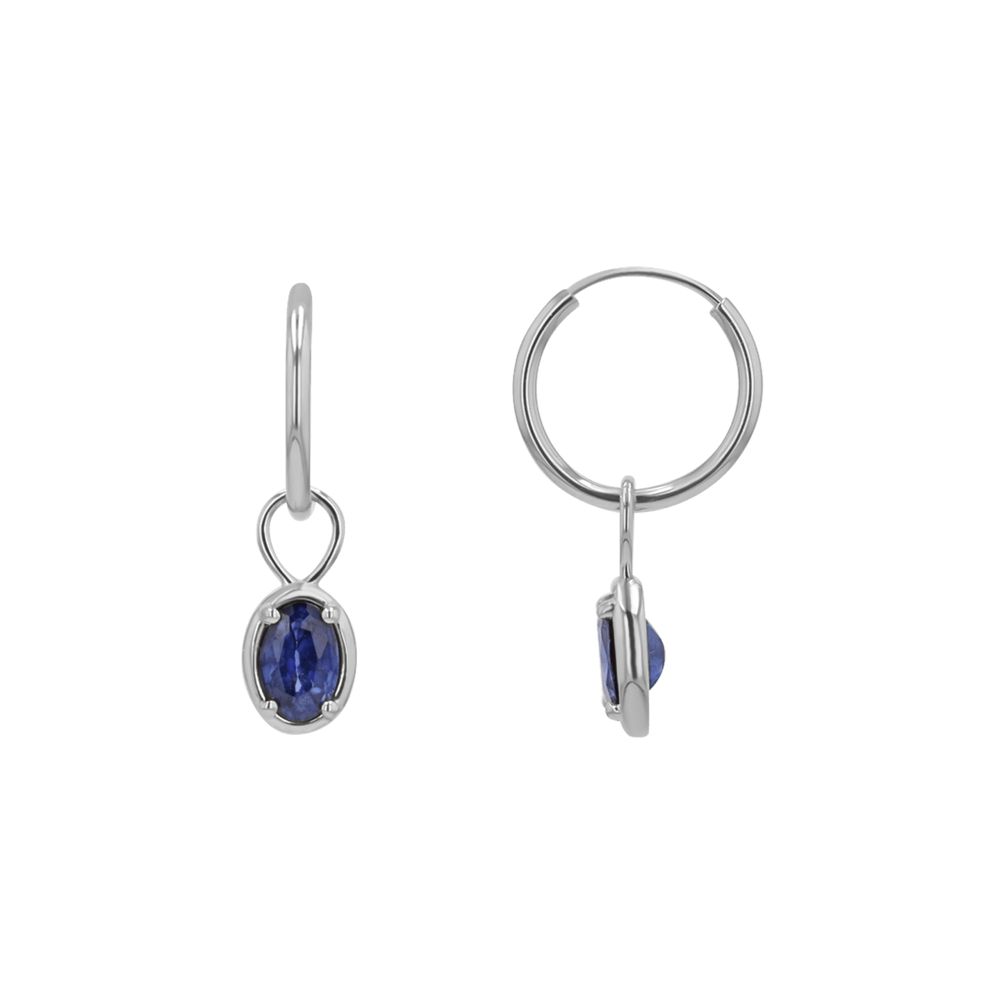 Gemstone Oval Huggie Charms - Lotus Diamond