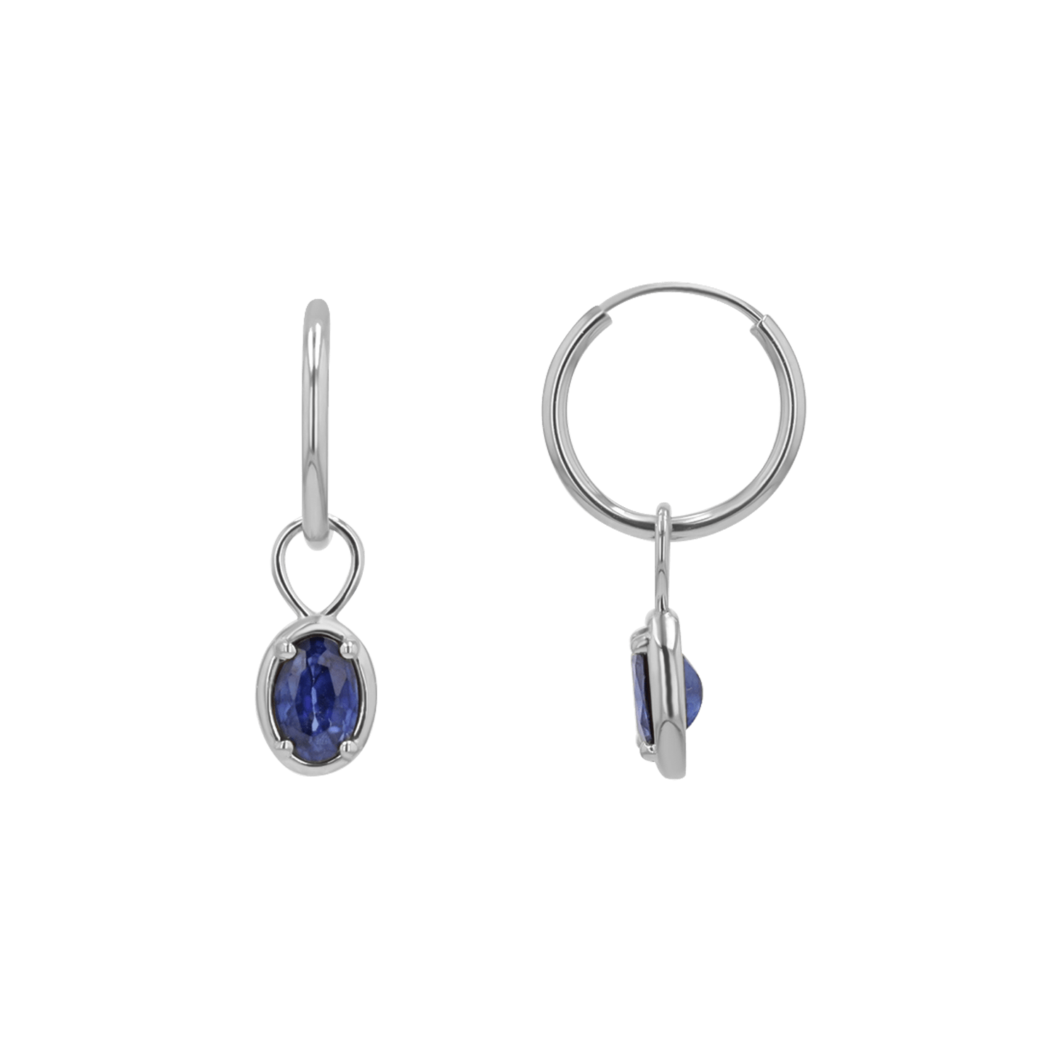 Gemstone Oval Huggie Charms - Lotus Diamond