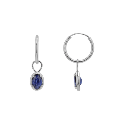 Gemstone Oval Huggie Charms - Lotus Diamond