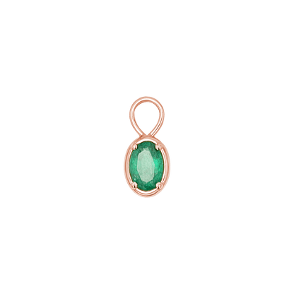 Gemstone Oval Huggie Charms - Lotus Diamond