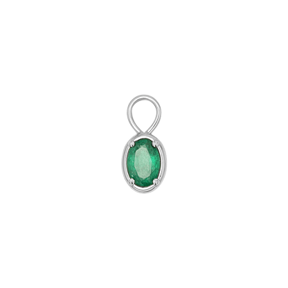 Gemstone Oval Huggie Charms - Lotus Diamond