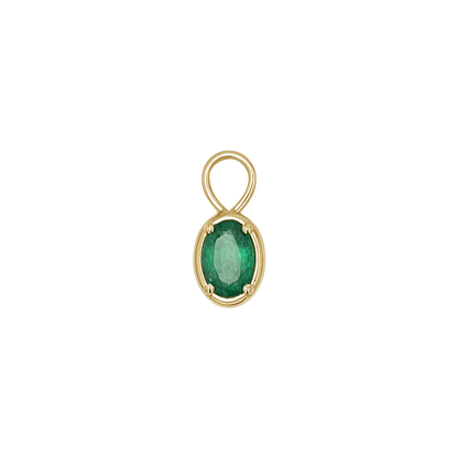 Gemstone Oval Huggie Charms - Lotus Diamond