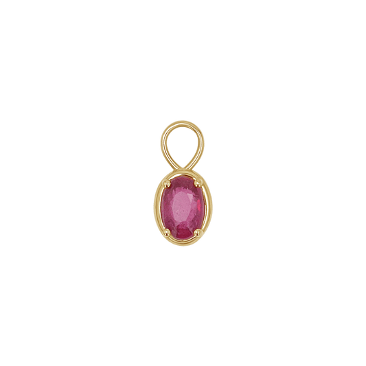 Gemstone Oval Huggie Charms - Lotus Diamond