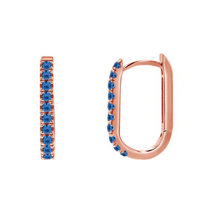 Gemstone Pave Paper Clip Huggie Earrings - Lotus Diamond