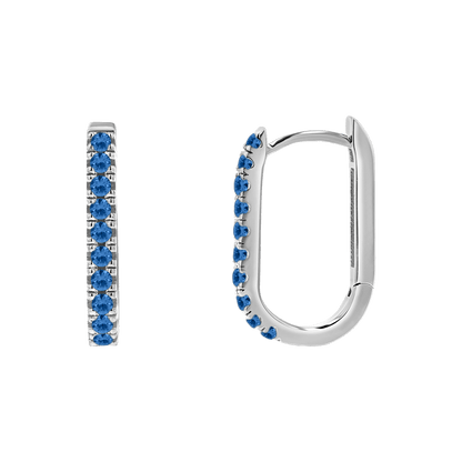 Gemstone Pave Paper Clip Huggie Earrings - Lotus Diamond