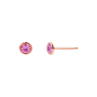 Gemstone Solitaire Bezel Studs - Lotus Diamond