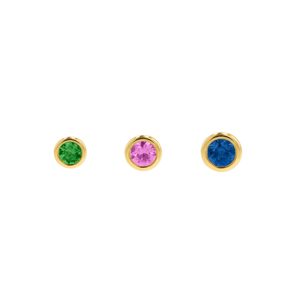 Gemstone Solitaire Bezel Studs - Lotus Diamond