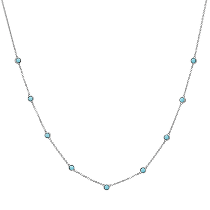 Genuine Turquoise Strand Necklace - Lotus Diamond