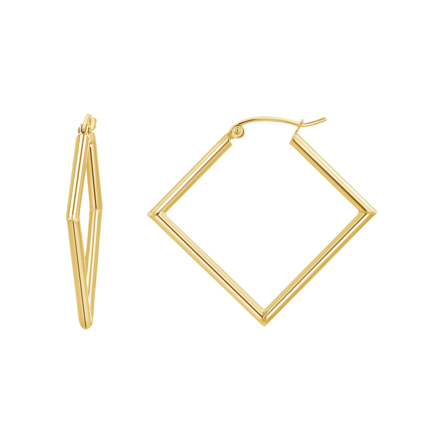Geometric Hoop Earrings - Lotus Diamond