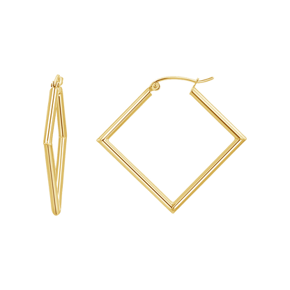 Geometric Hoop Earrings - Lotus Diamond