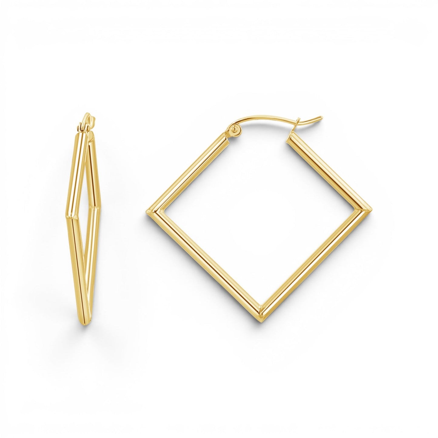 Geometric Hoop Earrings - Lotus Diamond