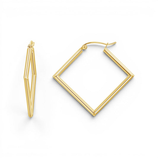 Geometric Hoop Earrings - Lotus Diamond