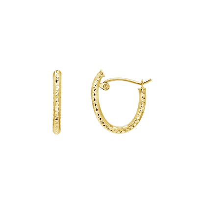 Glimmer Oval Hoop Earrings - Lotus Diamond