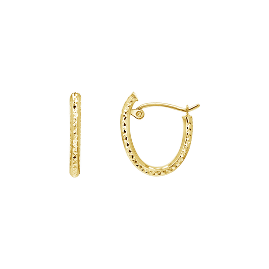 Glimmer Oval Hoop Earrings - Lotus Diamond