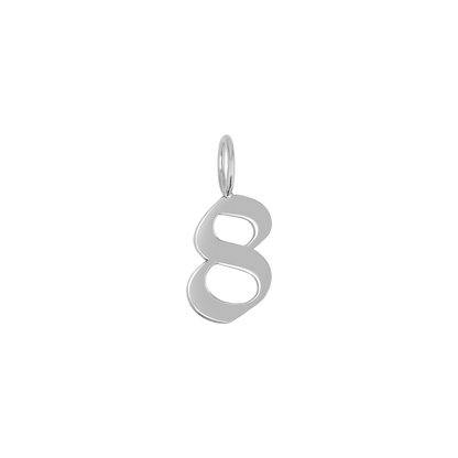 Gothic Old English Number Charm - Lotus Diamond