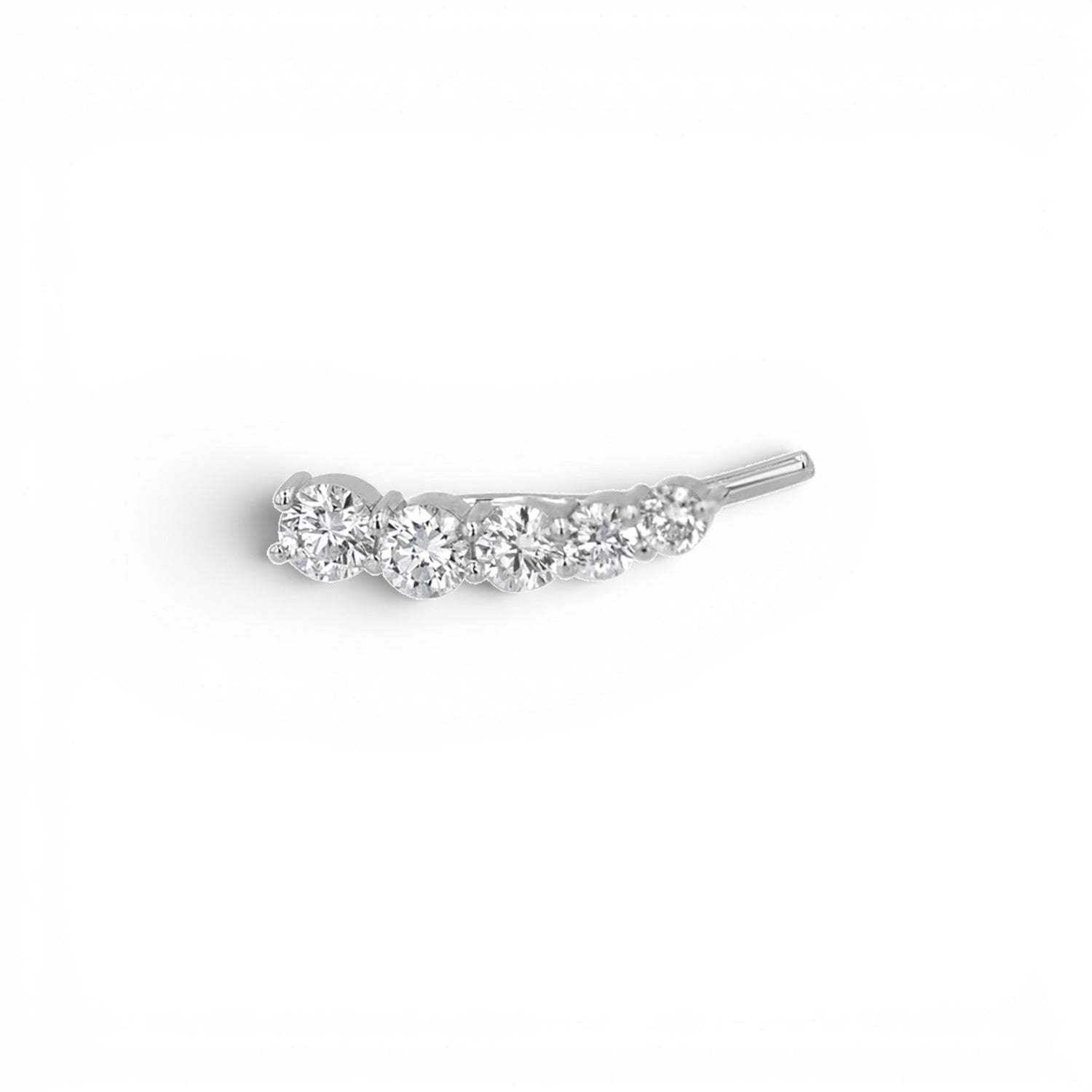 Graduated Diamond Bezel Crawler Earring - Lotus Diamond