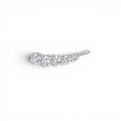 Graduated Diamond Bezel Crawler Earring - Lotus Diamond