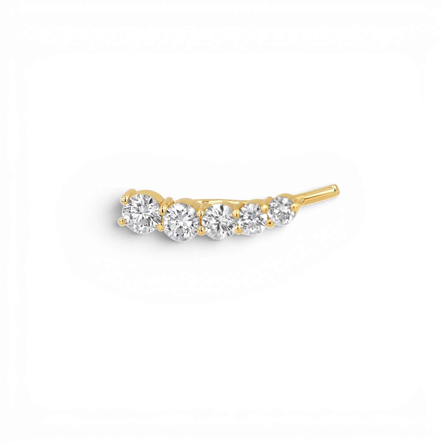Graduated Diamond Bezel Crawler Earring - Lotus Diamond