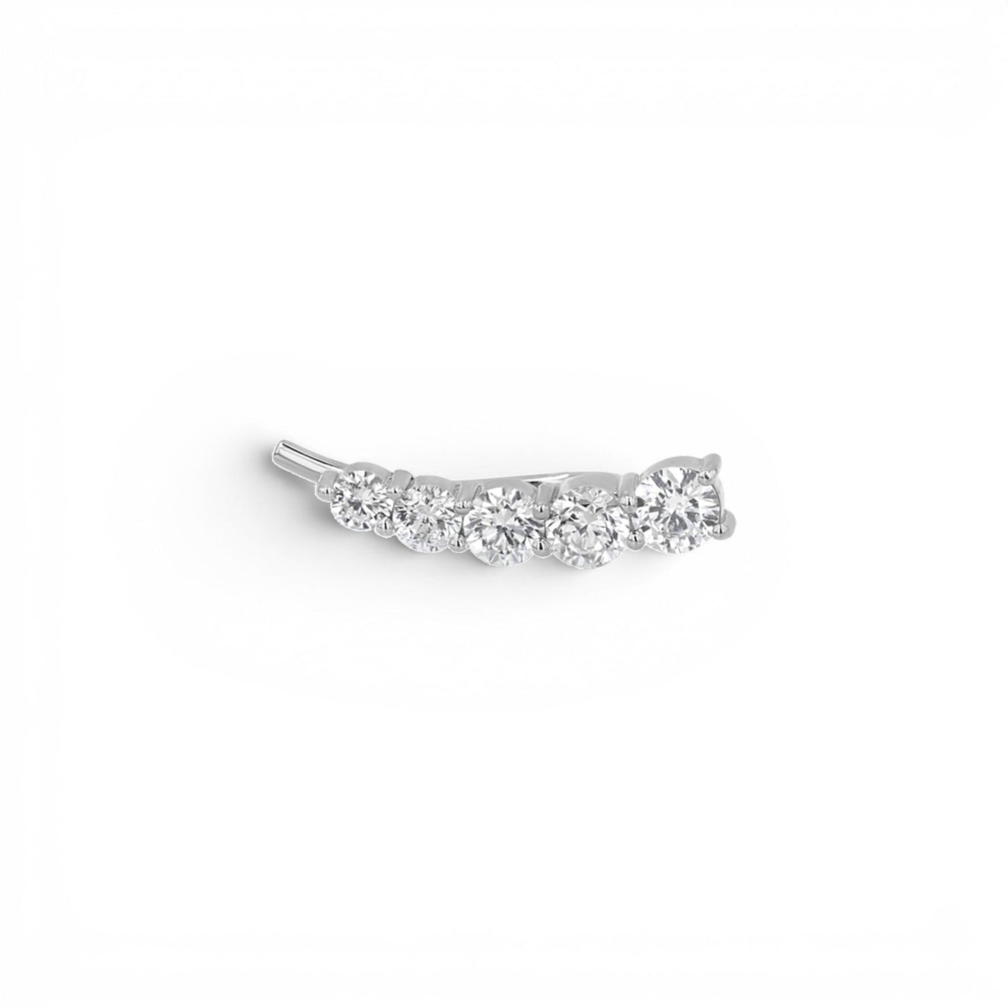 Graduated Diamond Bezel Crawler Earring - Lotus Diamond