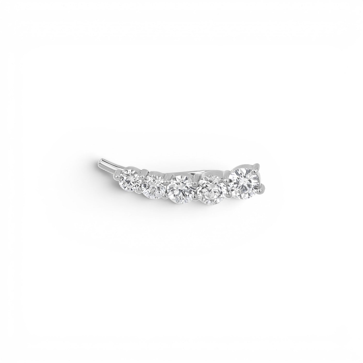 Graduated Diamond Bezel Crawler Earring - Lotus Diamond
