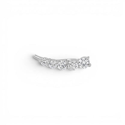 Graduated Diamond Bezel Crawler Earring - Lotus Diamond