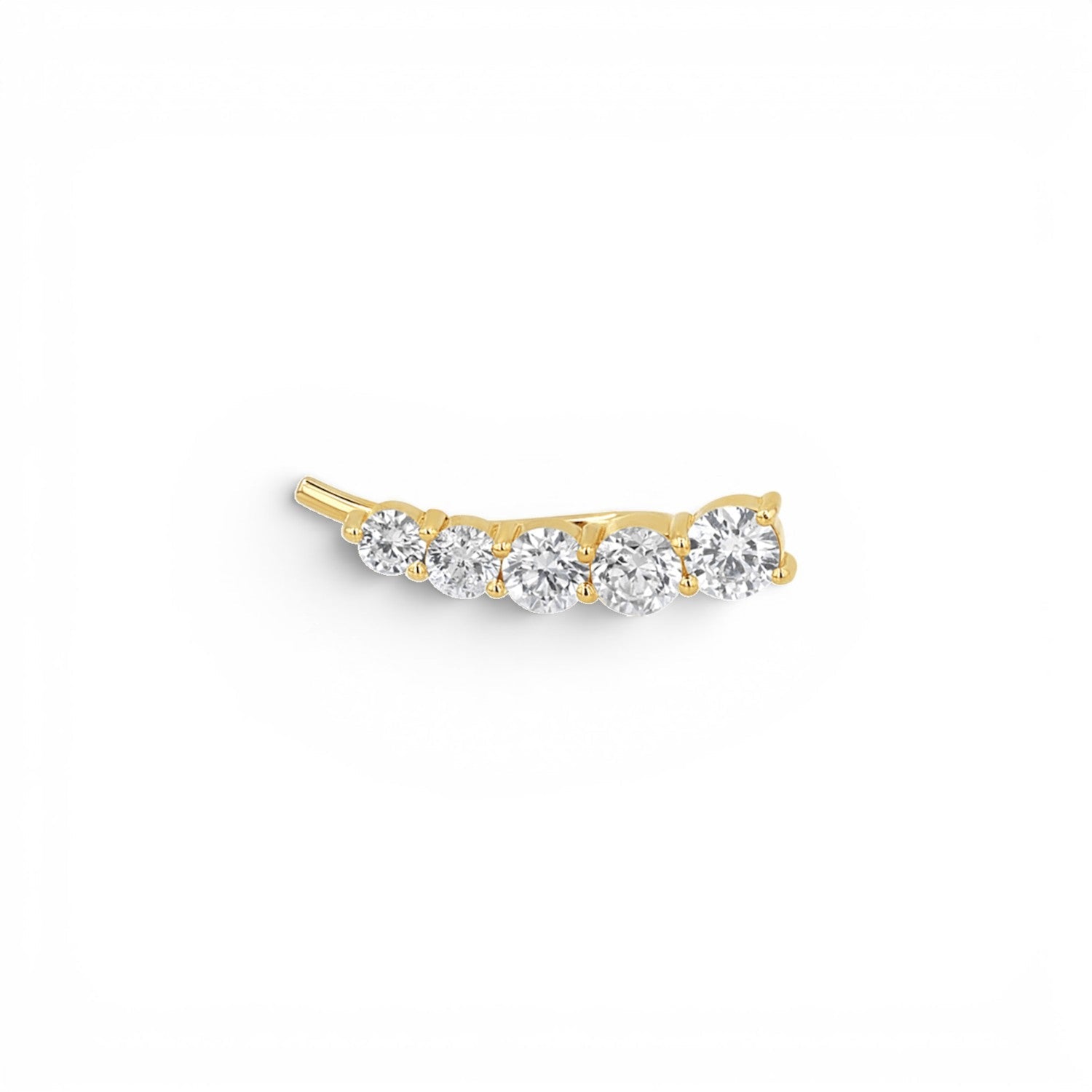 Graduated Diamond Bezel Crawler Earring - Lotus Diamond