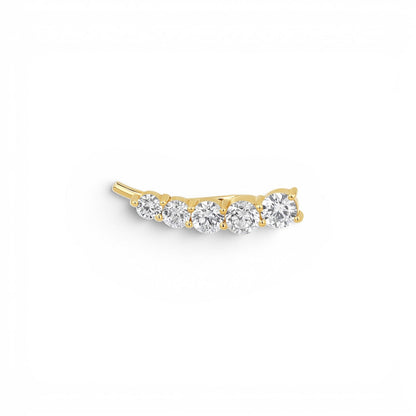 Graduated Diamond Bezel Crawler Earring - Lotus Diamond