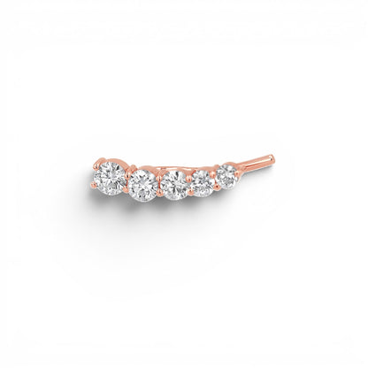 Graduated Diamond Bezel Crawler Earring - Lotus Diamond