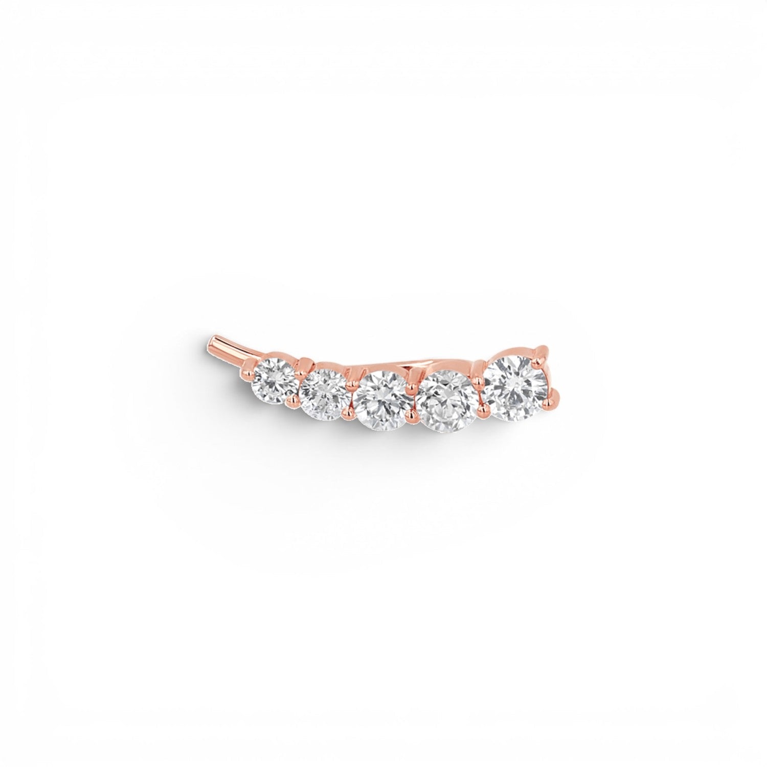 Graduated Diamond Bezel Crawler Earring - Lotus Diamond