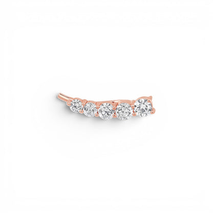 Graduated Diamond Bezel Crawler Earring - Lotus Diamond