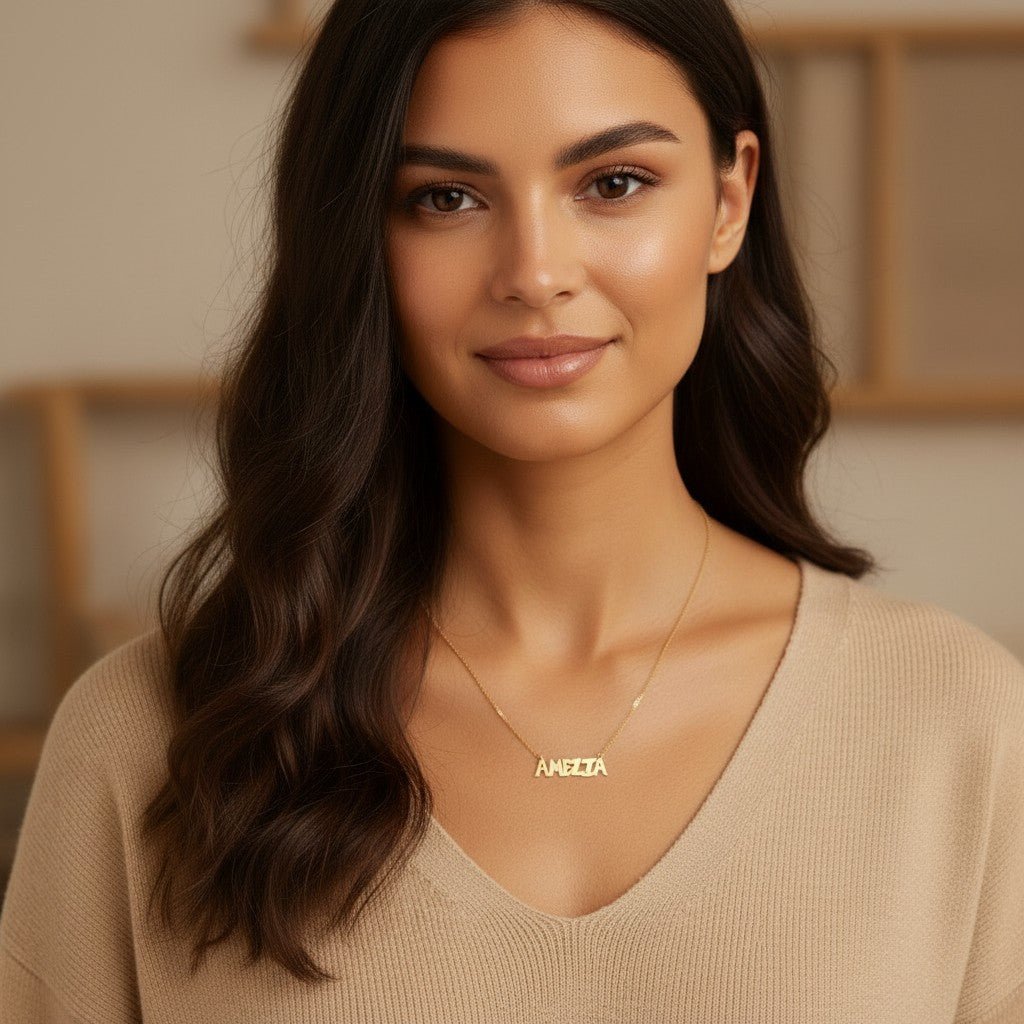 Graffiti Name Necklace - Lotus Diamond