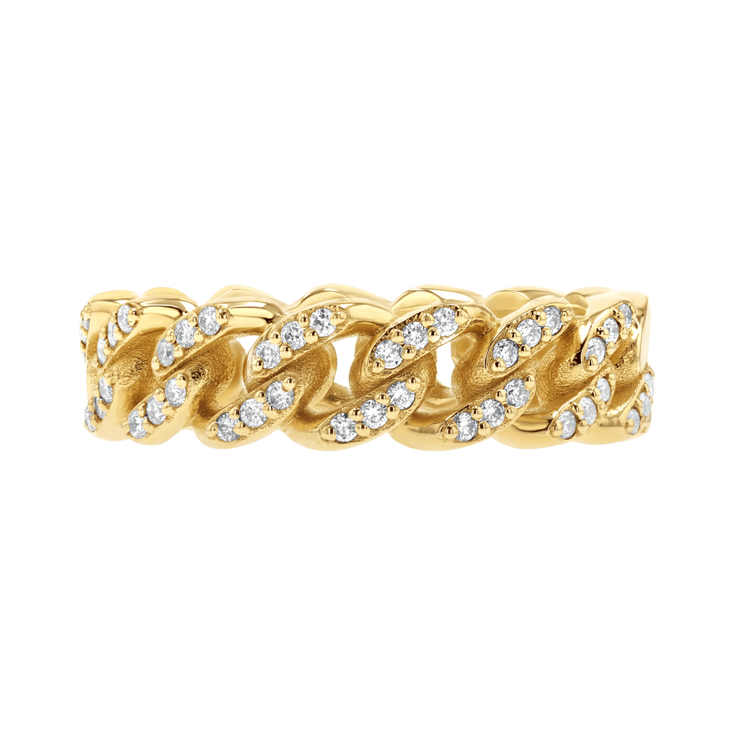Grand Cuban Link Diamond Pave Ring - Lotus Diamond