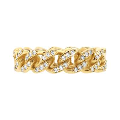 Grand Cuban Link Diamond Pave Ring - Lotus Diamond