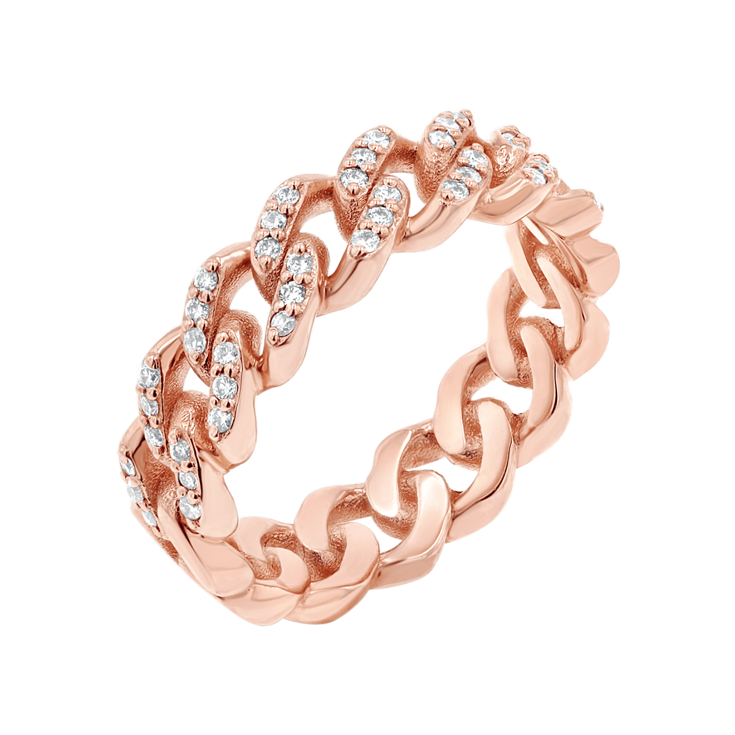 Grand Cuban Link Diamond Pave Ring - Lotus Diamond