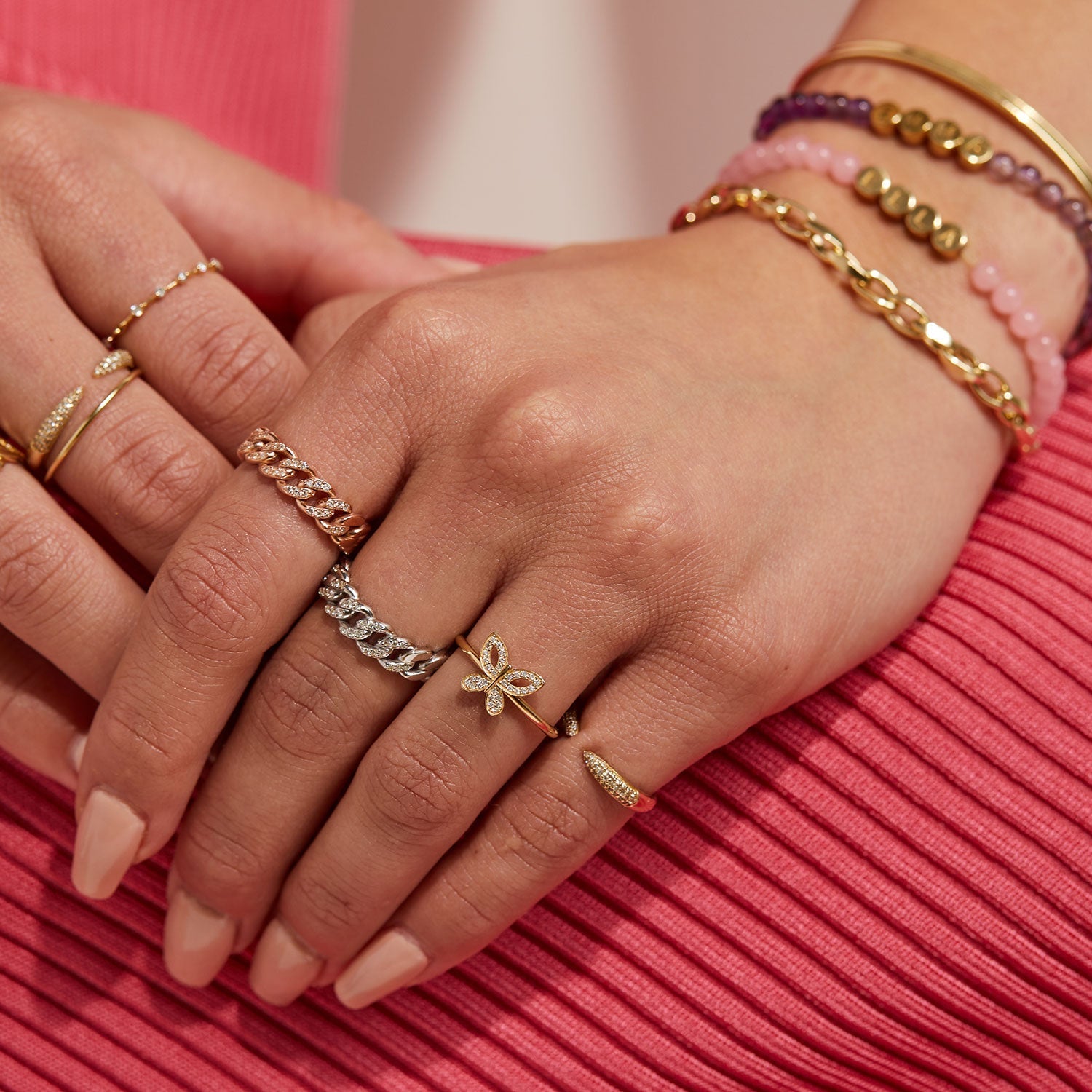 Grand Cuban Link Diamond Pave Ring - Lotus Diamond