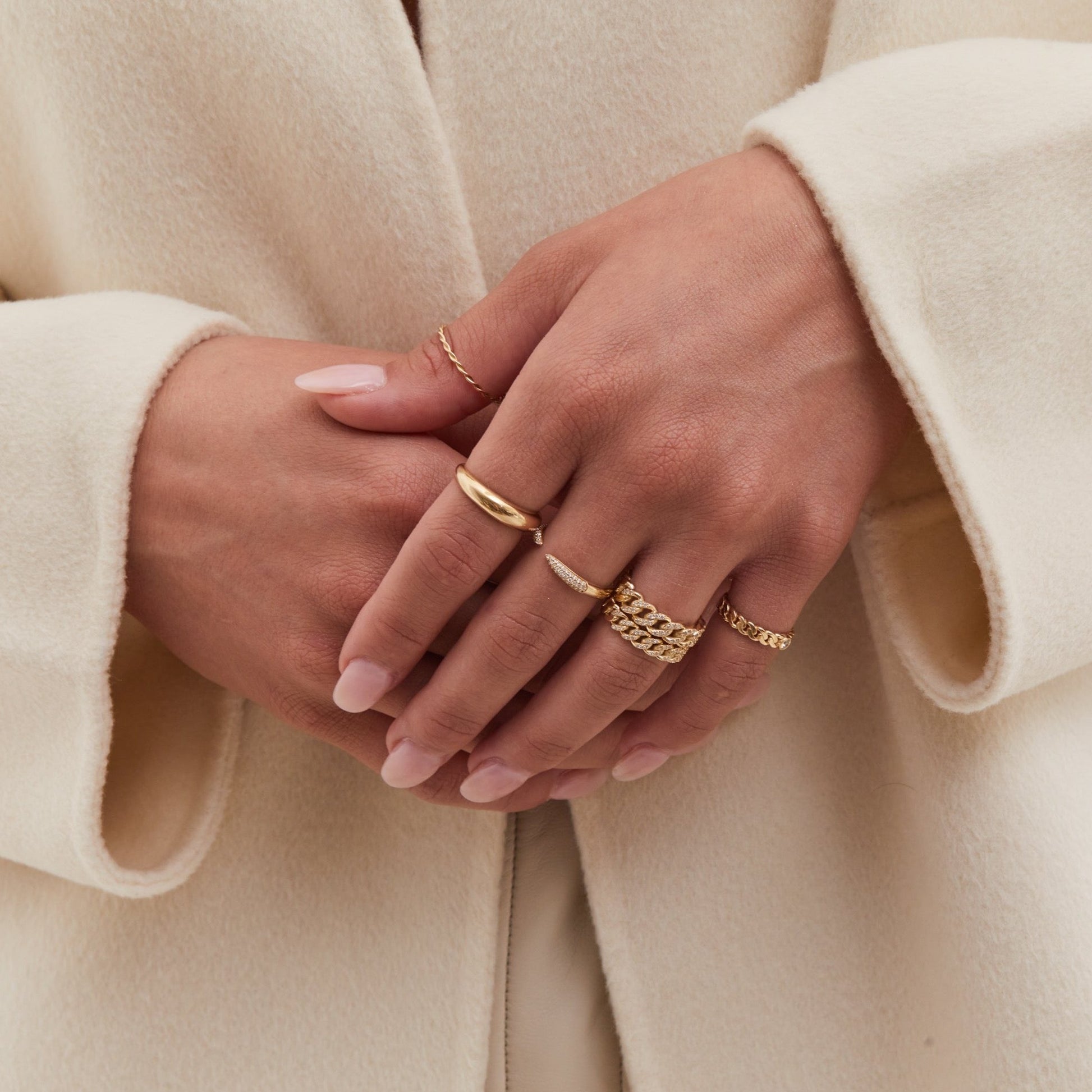 Grand Cuban Link Diamond Pave Ring - Lotus Diamond