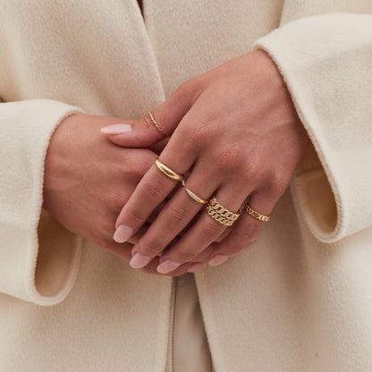 Grand Cuban Link Diamond Pave Ring - Lotus Diamond