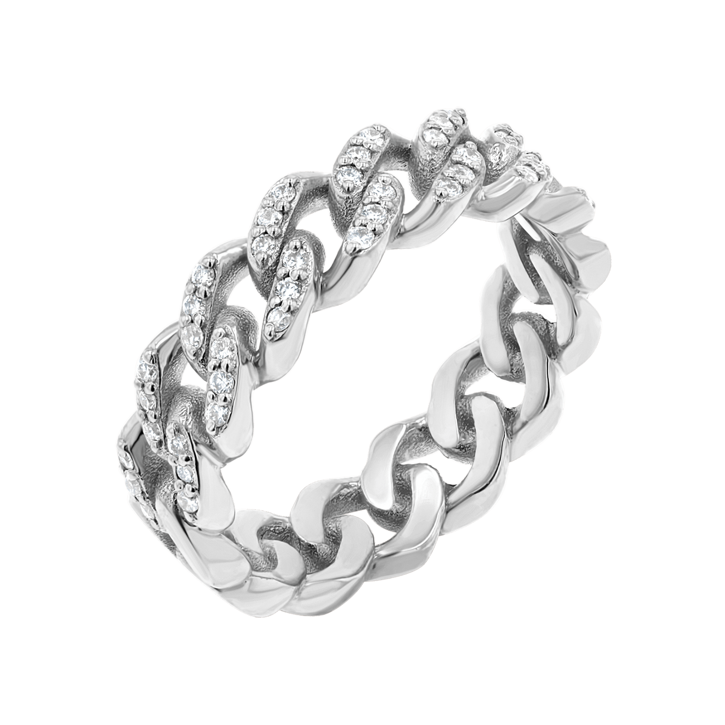 Grand Cuban Link Diamond Pave Ring - Lotus Diamond