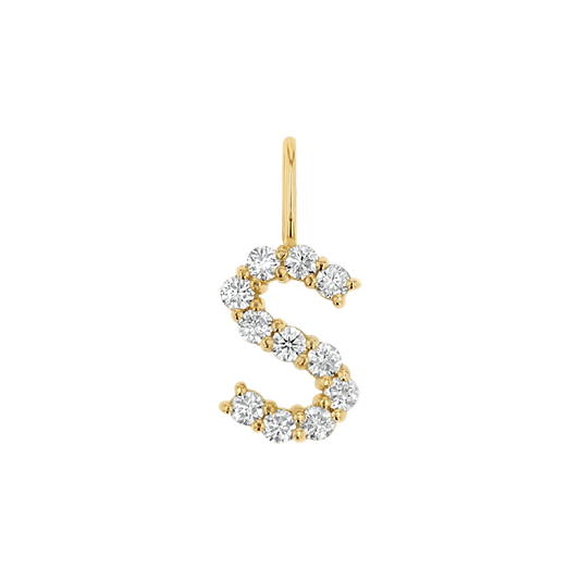 Grand Diamond Initial Charm - Lotus Diamond