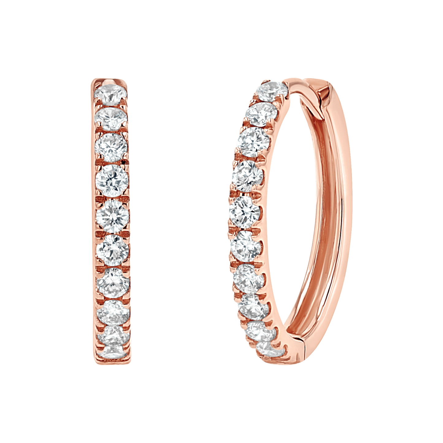 Grand Large Diamond Huggie Hoops - Lotus Diamond