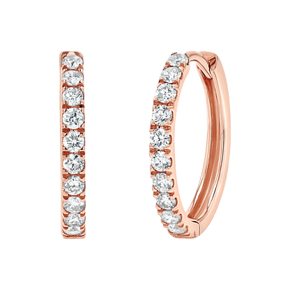 Grand Large Diamond Huggie Hoops - Lotus Diamond