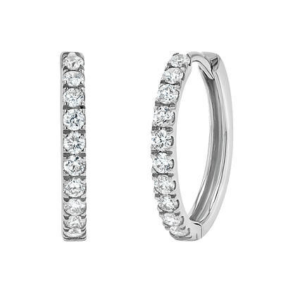 Grand Large Diamond Huggie Hoops - Lotus Diamond