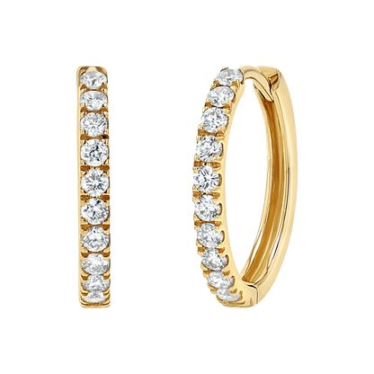 Grand Large Diamond Huggie Hoops - Lotus Diamond