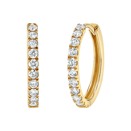 Grand Large Diamond Huggie Hoops - Lotus Diamond